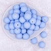 Top view of a pile of 20mm Cornflower Blue Matte 