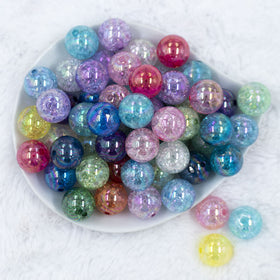 20mm Crackle Mix Bubblegum Beads Bulk