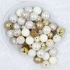 Top view of a pile of 20mm Cream of Gold Chunky Acrylic Bubblegum Bead Mix [50 Count]