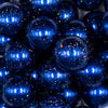 Close up view of a pile of 20mm Dark Blue with Glitter Faux Pearl Bubblegum Beads