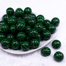 20MM Dark Green Watermelon Chunky Acrylic Bubblegum Beads
