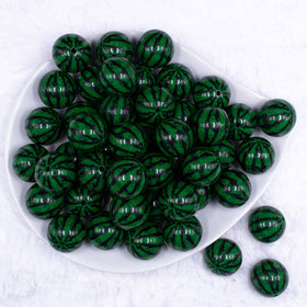 20MM Dark Green Watermelon Chunky Acrylic Bubblegum Beads