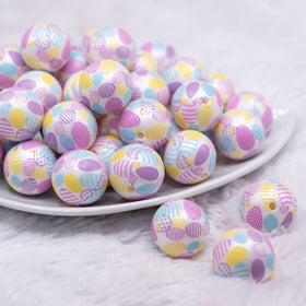 Easter Egg printed Acrylic Bubblegum Beads