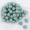 Top view of a pile of 20MM Eucalyptus Green AB Solid Chunky Bubblegum Beads
