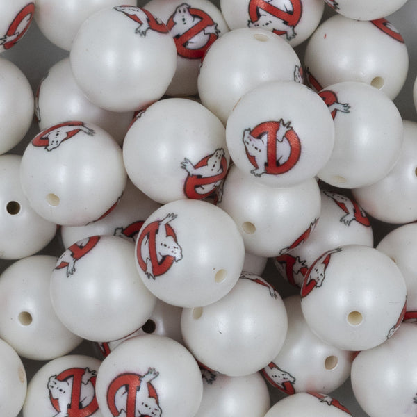 Close up view of a pile of 20mm No Ghost Print Chunky Acrylic Bubblegum Beads [10 Count]