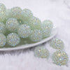 front view of a pile of 20mm Glow in the Dark Rhinestone AB Bubblegum Beads