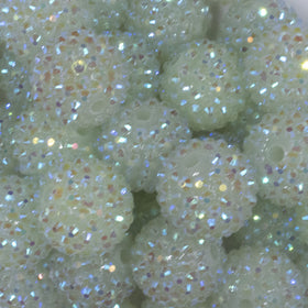 20mm Glow in the Dark Rhinestone AB Bubblegum Beads