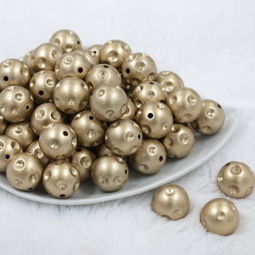 20mm Gold Polka Dots Bubblegum Beads