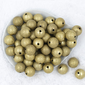 20mm Gold Stardust Chunky Bubblegum Beads