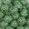 close up view of a pile of 20mm Grass Green with Clear Rhinestone Bubblegum Beads