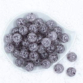 20mm Gray Crackle Bubblegum Beads