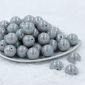 20MM Gray AB Solid Chunky Bubblegum Beads