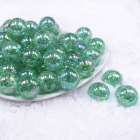 20mm Green Crackle AB Bubblegum Beads