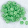 Top view of a pile of \20mm Green Crackle Bubblegum Beads