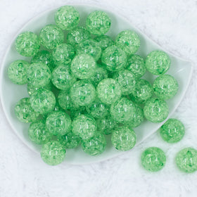 20mm Green Crackle Bubblegum Beads