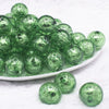 front view of a pile of 20mm Green Foil Bubblegum Beads
