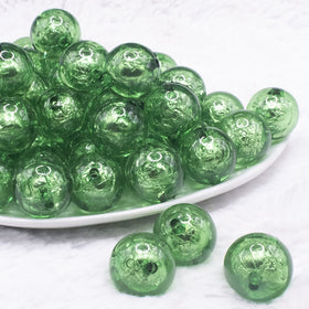 20mm Green Foil Bubblegum Beads