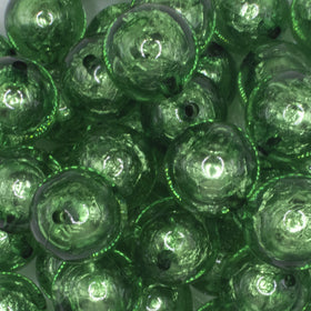 20mm Green Foil Bubblegum Beads
