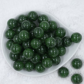 20mm Green Glitter Sparkle Chunky Acrylic Bubblegum Beads