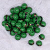 Top view of a pile of 20mm Green Santa's Belt Acrylic Bubblegum Beads