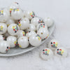 Front view of a pile of 20mm Hocus Pocus Print Chunky Acrylic Bubblegum Beads [10 Count]