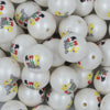 Close up view of a pile of 20mm Hocus Pocus Print Chunky Acrylic Bubblegum Beads [10 Count]
