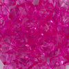 Close up view of a pile of 20mm Hot Pink Transparent Cube Faceted Pearl Bubblegum Beads