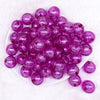 Top view of a pile of 20mm Hot Pink Foil Bubblegum Beads