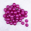Top view of a pile of 20mm Hot Pink with Glitter Faux Pearl Bubblegum Beads