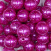 Close up view of a pile of 20mm Hot Pink with Glitter Faux Pearl Bubblegum Beads