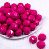 Front view of a pile of 20mm Hot Pink Opaque Faceted Bubblegum Beads