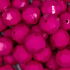 Close up view of a pile of 20mm Hot Pink Opaque Faceted Bubblegum Beads
