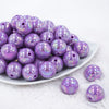 Front view of a pile of 20MM Iris Purple AB Solid Chunky Bubblegum Beads