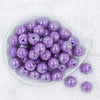Top view of a pile of 20MM Iris Purple AB Solid Chunky Bubblegum Beads