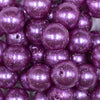 close up view of a pile of 20mm Iris Purple with Glitter Faux Pearl Bubblegum Beads