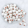 Top view of a pile of 20mm Jack O Lantern Pumpkin with Vine Print Chunky Acrylic Bubblegum Beads [10 Count]