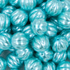Close up view of a pile of 20mm Blue Pearl Pumpkin Shaped Bubblegum Bead