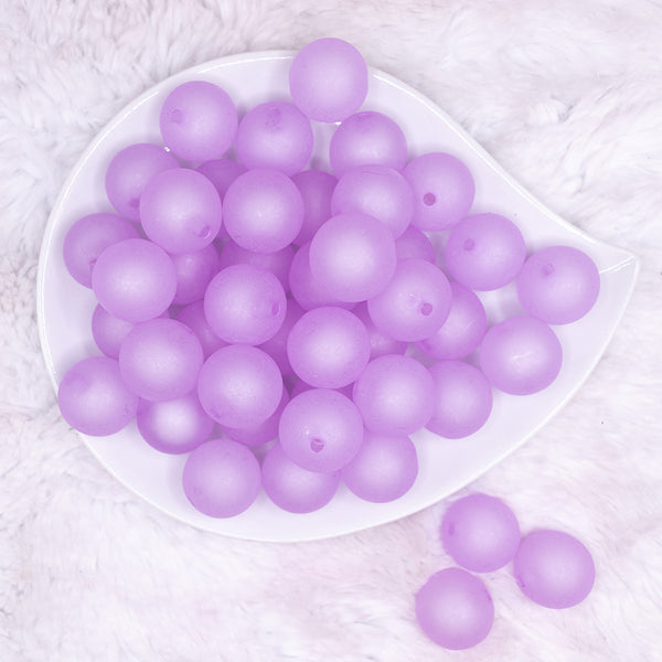 top view of a pile of 20mm Light Purple Frosted Bubblegum Beads