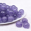 20mm Light Purple Glitter Sparkle Bubblegum Beads