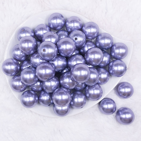 Top view of a pile of 20mm Light Purple Faux Pearl Bubblegum Beads