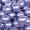 Close up view of a pile of 20mm Light Purple Faux Pearl Bubblegum Beads