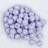 Top view of a pile of 20mm Light Purple with White Polka Dots Acrylic Bubblegum Beads