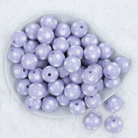 20mm Light Purple with White Polka Dots Acrylic Bubblegum Beads