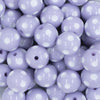Close up view of a pile of 20mm Light Purple with White Polka Dots Acrylic Bubblegum Beads