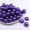 Front view of a pile of 20mm Lilac Purple with Glitter Faux Pearl Bubblegum Beads