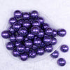 Top view of a pile of 20mm Lilac Purple with Glitter Faux Pearl Bubblegum Beads