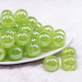 20mm Lime Green Jelly AB Acrylic Chunky Bubblegum Beads