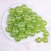 top view of a pile of 20mm Lime Green Jelly AB Acrylic Chunky Bubblegum Beads
