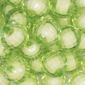 20mm Lime Green Translucent Faceted Bead in a bead Bubblegum Bead