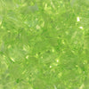 Close up view of a pile of 20mm Lime Green Transparent Cube Faceted Pearl Bubblegum Beads